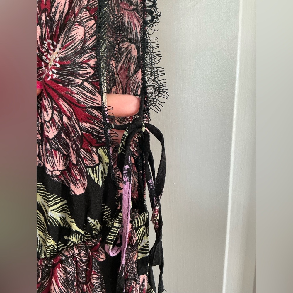 Free People Marnie Babydoll Floral Print Mini Dress Backless Beachy Boho Size S - Picture 12 of 15